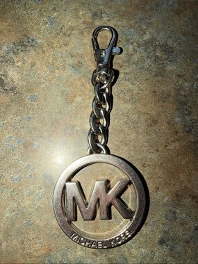 Michael Kors MK Logo Keychain - Silver Tone